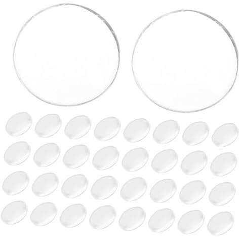 SOLUSTRE 100stücke Runde Transparente Glassteine Für Bastelarbeiten Schmuckherstellung Und Kühlschrankmagnete Flache Rückseite Vielseitige Deko- Für Kreative Projekte