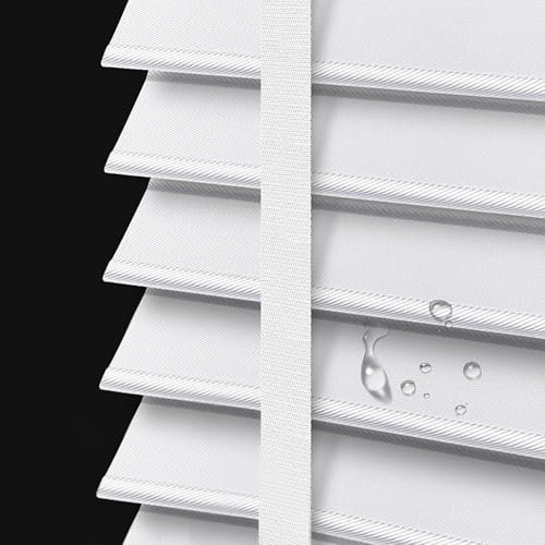 FSPHDX Light Filtering Venetian Blinds 190CM 150CM 110CM 105CM, Blackout Horizontal Blinds for Kitchen Window Over Sink/Caravan Windows/Patio Doors, Roller/Window Shades(White,105x150cm)