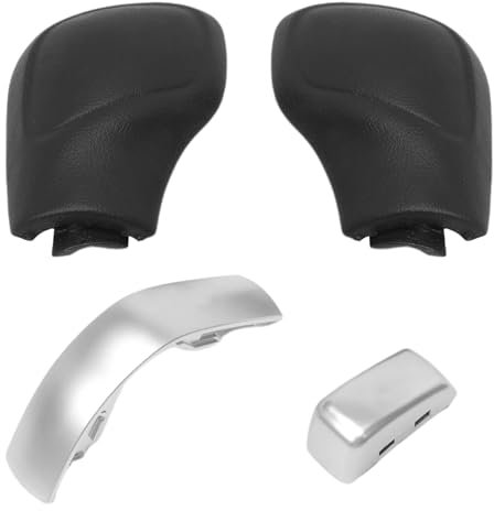 Taesayl Schalthebel Leder Schaltknauf Abdeckung mit Chromteil für VW Golf 6 Golf 7 R GTI B7 B8 CC R20 Jta MK6 GLI Schwarze