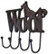 Rustic Cast Iron Dog Design Tail Wall Hooks 4 Hooks Decorative Animal Shaped Coat Rack for Entryway & Home Storage