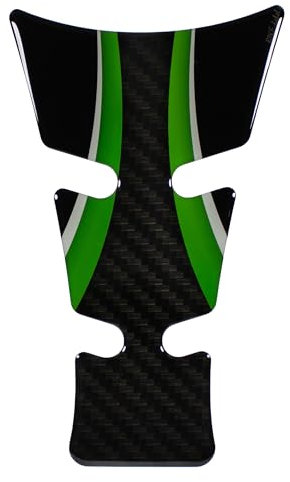 Tankpad Protector de pintura para motocicleta, aspecto de carbono, verde, compatible con Kawasaki X509603VA