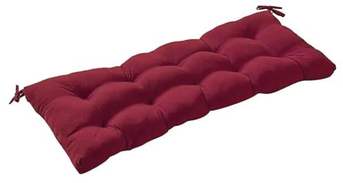 Liegenauflage Outdoor-Gartenbank-Kissen, einfarbig, verdicktes Sonnenstuhl-Kissen mit hoher Rückenlehne, rutschfestes Tatami-Sofa-Hocker-Kissen, Liegestuhl-Kissen Deckchair Auflage(Red,110x50x8cm)