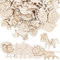 VILLCASE 100St tierische Holzspäne bastelset basteln für holztier Tierbasteln bastelsets für Hirsch Wandkunst Tier zum Basteln Tierverzierungen aus Holz Tierausschnitte