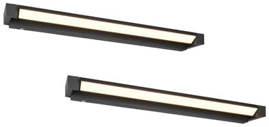 meineWunschleuchte 2er SET dimmbare Badezimmer Spiegelleuchten Schwarz, Breite 80cm