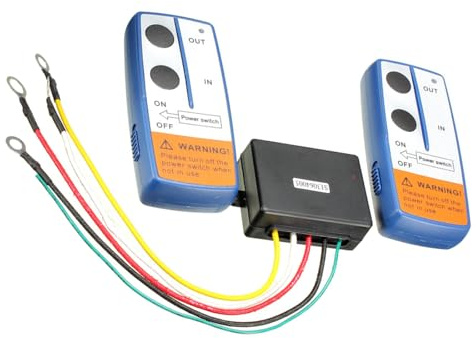 KMGDM Télécommande de treuil électrique sans fil avec émetteur manuel pour camions et VTT avec portée de 30,5 m et moteur 12 V