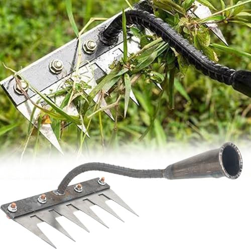 Rateau Jardin,Outillage de Jardin, Rateau de Désherbage Outils Jardinage,Râteau De Jardin 5/6 Dents en Acier, Houe Jardinage,pour Désherbage/Ameublissement du Sol/Semis (6 Dents)