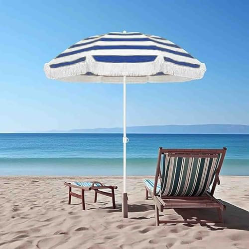 SBCC Sombrilla De Playa, Sombrilla For Exteriores, Tela De Algodón con Borlas, Sombrilla For Jardín Y Ocio.