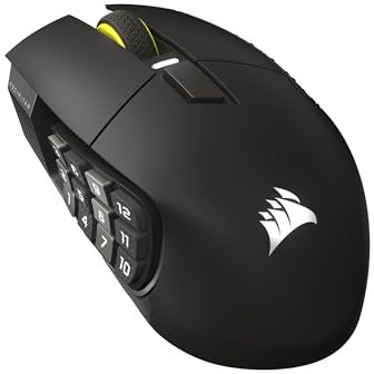 CORSAIR SCIMITAR ELITE WIRELESS SE MMO Ratón para Juegos – 33,000 DPI, 16 Botones Programables, Key Slider™ Ajustable, 1K Hyper-Polling, Batería hasta 150hrs - PC, PS5, PS4, Xbox, Mac – Gunmetal
