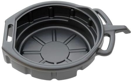 Unibos | 16 Litre Round Oil Drain Pan Coolant Gearbox Fuel Antifreeze Fluids Lubricant under Vehicle Container for Garage Car Motorbike