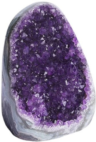 JZLEJC 100-300G Amethyst Crystal Rock, Géode d'améthyste Naturelle pour l'énergie Positive, Pierres de guérison pour Le Bureau de Voiture