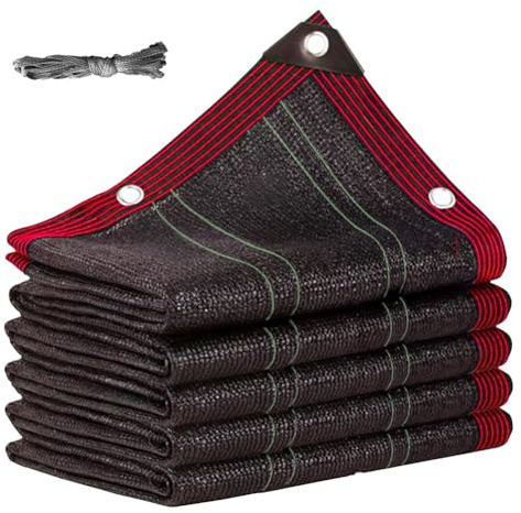 Pobbycrafm Solar Sombra Paño Rectangular, Red de Sombra Exterior con Ojales y Cordón Red de Sombreado Resistente al 99% Rayos UV para Patio, Jardín, Terrazas, Invernadero 3x5m