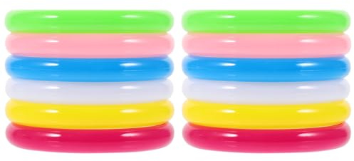 ORFOFE Bunte Kunststoffarmreifen 12 Stück aus Kunststoff für Jugendliche | Leicht zu Tragen, Selbstgemacht Schmuckwahl, Hübsche Optik, Geeignet für Verkleiden und Feier Zufällige Farbe