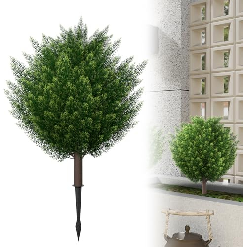 UISEBRT 2 piante artificiali con picchetto, 76 cm, pianta artificiale protetta dai raggi UV, effetto naturale, per casa, balcone, terrazza, interni ed esterni, pianta