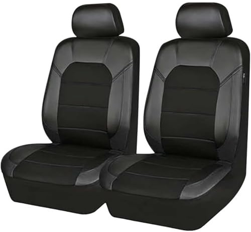 HHCVLUZI 2 Stück Universal Autositzbezüge Für Opel Zafira B 2005-2010, Auto Leder Vordersitze Sitzbezug Protectors Wasserdicht Kratzfest Sitzbezug Zubehör,Black