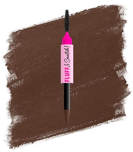 NYX PROFESSIONAL MAKEUP Fluff & Snatch Brow Powder Pen, Cream To Powder Eyebrow Pen For Soft, Defined Brows, Smudge and Transfer-Resistant Formula - Brunette