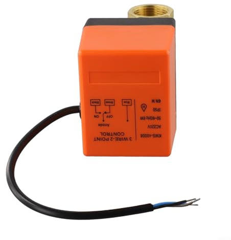 YobiLife DN20 6N Zwei-Wege-Motor-Kugelhahn, 3-Draht-2-Steuerung, Messing, elektrisches Ventil für Heizung und Solaranlagen