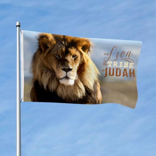 El León De La Tribu De Judá Banderas De Jardín Gracioso Garden Flag Resistente Decoloración Bandera De Balcón Decorativa Para Jardin Exterior Festivales 90X152Cm