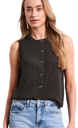 Street One Damen Weste im Strick-Look mit Glitzer