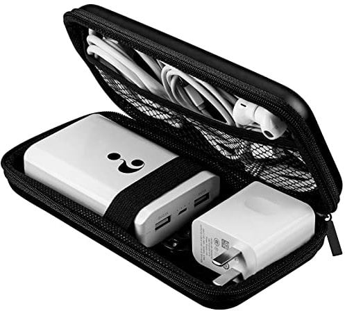 ACOCOBUY Custodia Antiurto per Power Bank e Disco Rigido - Borsa Rigida in EVA Portatile per Organizer Cavi da Viaggio - Nero