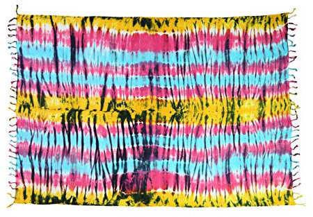 Ciffre Sarong Pareo Wickelrock Strandtuch Tuch Schal Hüftrock Lunghi Dhoti Wandbehang Handtuch Decke Tischdecke Wickelkleid Hippie Streifen Bunt