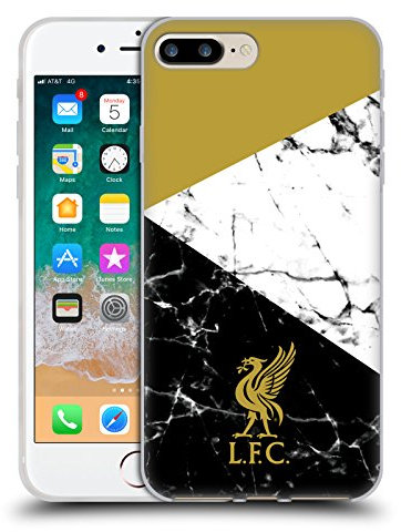Head Case Designs Officially Licensed Liverpool Football Club Gold Liver Bird Marble Gel Case [Military Grade Protection] Compatible With Apple iPhone 7 Plus/iPhone 8 Plus