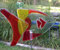 Glas Fisch Rot als Gartendeko Gartenstecker
