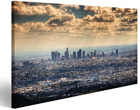 islandburner Bild Bilder auf Leinwand Los Angeles von Hollywood Hill im Jahr 2015 aufgenommen Wandbild, Poster, Leinwandbild MHD