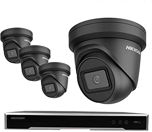 Hikvision CCTV system Kit 16Ch NVR 8MP Compatible with third-party network cameras 4x 8MP Viper pro IP Cameras darkFighter Fixed Turret IP67 Weatherproof 4K WDR 30m IR Grey (6TB HDD)
