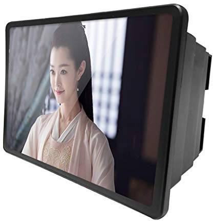Handylupe Bildschirm Vergrösserung Mit Fernbedienung Lautsprechern, Handy Bildschirmlupe,HD-Blu-ray-Handy-Bildschirm Vergrößerungsglas, 3D Faule Desktop-Ständer Kompatibel Mit Allen Mobiltelefonen