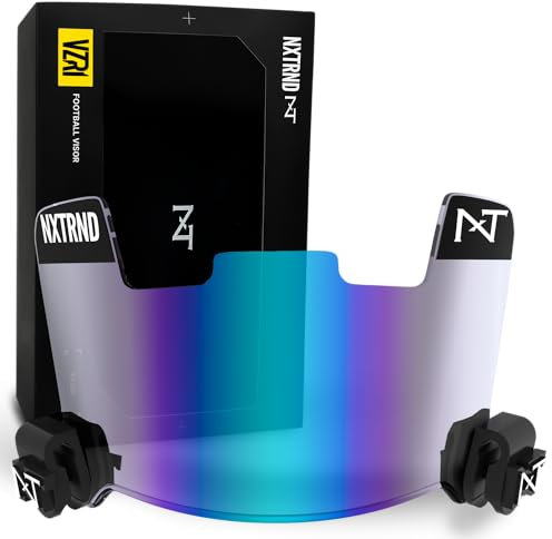 Nxtrnd VZR1 Fußballvisier, flache Linsen-Technologie, passend für Erwachsene und Jugendliche Fußballhelme (klares Blau)