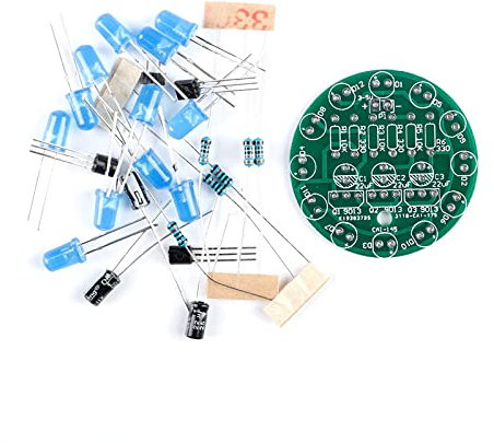 Bausatz: LED-Lauflicht zum Löten (Blau) Übungsplatine DIY Elektronik