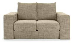 LOOKS by Wolfgang Joop Looks V-2 Designer Sofa mit Hockern und Regal, 2 Sitzer Couch, Funktionssofa, beige-braun, Sitzbreite 120 cm