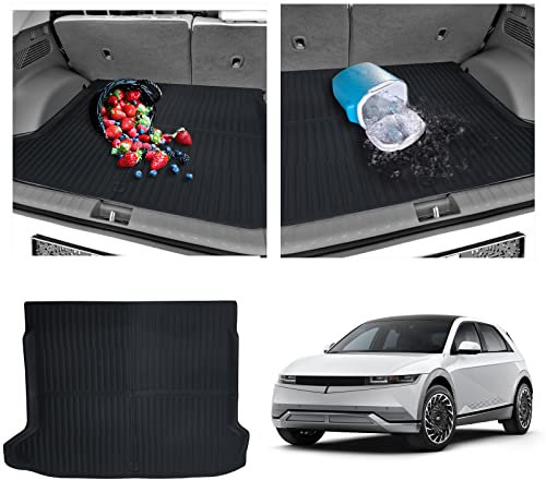 CDEFG Ioniq 5 Kofferraumwanne Matten Kompatibel mit Hyundai Ioniq 5 2021 2022 Wasserdicht Anti-Staub Kofferraummatten Wanne Car Cargo Trunk Tray Auto Zubehör