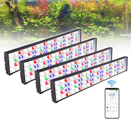 PopBloom led aquarium beleuchtung süßwasser pflanze mondlicht aquarium vollspektrum led aquarium beleuchtung süßwasser aquarium beleuchtung für 200-240 cm Becken