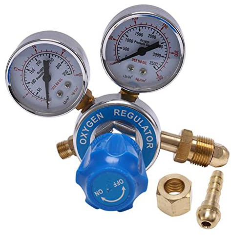 Fuhoghto Sauerstoff Gas Flaschen Regler O2 Reduzieren Druck Inhalator Doppel Manometer Regler Sauerstoff Flaschen Regler