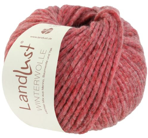 LANA GROSSA Landlust Winterwolle | Soffilo mit Yakfasern | Handstrickgarn aus 50% Schurwolle (Merino), 35% Baumwolle & 15% Yak | 50g Wolle zum Stricken & Häkeln | 70m Garn FB29