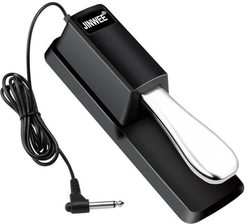 JINWEE Piano Sustain Pedal，Digital Piano and Keyboard Sustain Pedal with Polarity Switch Compatible for Most Digital Pianos, Yamaha, Casio and MIDI Keyboards(Black)