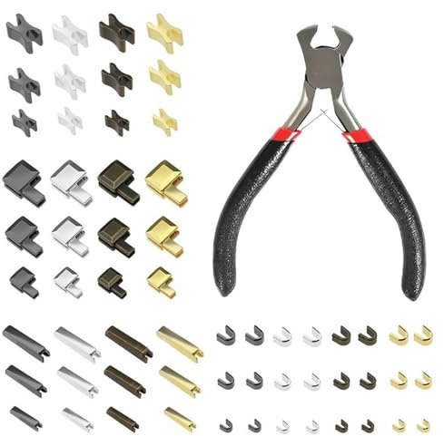 Ylinwtech 60 Pièces Ensembles Fermeture Eclair Réparation,Avec 1*Des Pinces D'installation, Arrêt De La Fermeture Éclair,Fermeture Éclair En Métal Pour Réparer Les Vêtements (3 Spécifications #8#5#3)