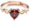 GleaMora S925 Argento Sterling Ins Stile Oro Rosa Rubino Anello Leggero Anello di Lusso Cuore Anello Regolabile Semplice Donne Gioielli di Fidanzamento, Adjustable, Rose Gold