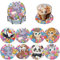 DOMROM Diamond Painting Untersetzer, 8 Stück Diamant Painting Untersetzer Mit Halter, Niedliches Tier Diamond Painting Bilder Bunte Blumen Diamant Tassenuntersetze zum Basteln Erwachsene