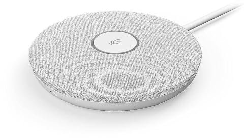 Logitech Rally Mic Pod – Quatre microphones omnidirectionnels de formation de faisceau, filtre AI, détecteur d'activité vocale, annulation d'écho acoustique, chaînable, câble de 2,95 m, blanc (952