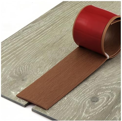 Vinyl Übergangsleiste Selbstklebend – Dicke Türschwellen Leiste für Parkett, Bodenfugen & Laminat – Übergangsprofil Für Fliesen & Teppich Geeignet(Teak Grain,7.6cm*2.0m)