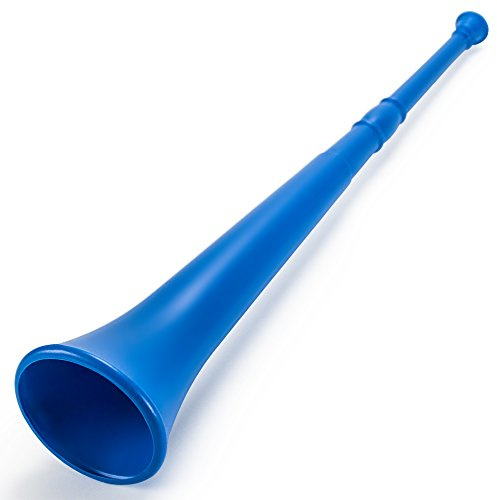 Collapsible Blue Plastic Vuvuzela Stadium Horn - Great for Soccer and Other Sports!