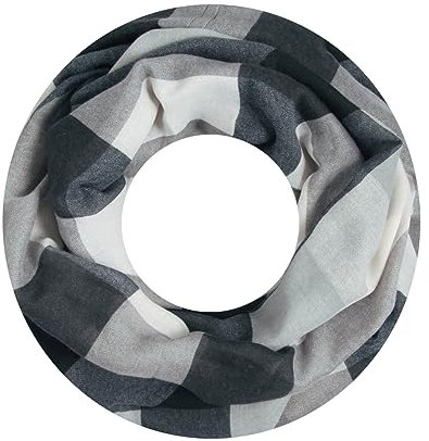 Majea Damen Loop Schal Schlauchschal Halstuch (880022) (schwarz 4)