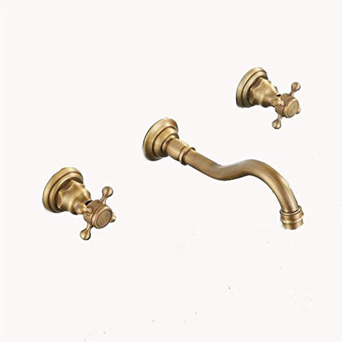 Latón de estilo europeo antiguo, grifo de pared bano, grifo de pared lavabo, grifo lavaboagua separada, grifo fregadero monomando, grifos lavabos,