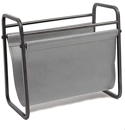 Designstyles Porte-revues en cuir pour bureau – Sur pied, bureau et plateau de rangement et présentoir – livres, journaux, dossiers, dossiers – Design décoratif pour la maison ou le bureau