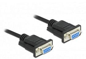 Delock Seriell Kabel RS-232 Sub-D9 Buchse zu Buchse Nullmodem 1 m
