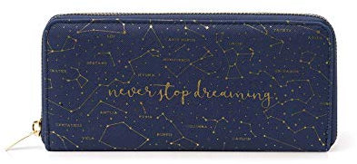 Legami - What a Wallet! - Portafoglio, Stars, in PU, 20x10 cm, 3 Scomparti, 12 Tasche per Carte, 2 Tasche Grandi per Banconote, Portamonete, Zip Esterna in Metallo