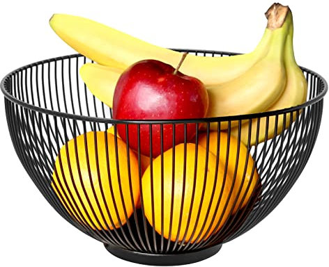 bremermann Obstkorb, Drahtkorb Obstschale oval Ø ca. 28 x 15 cm H, schwarz matt