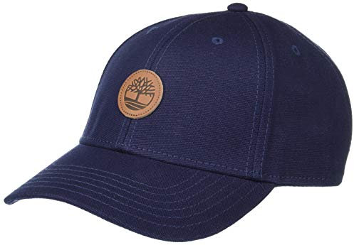 Timberland Herren Baseball Cap with Leather Patch Logo Baseballkappe, Peacoat, Einheitsgröße